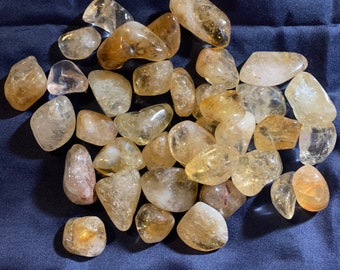Natural Citrine Tumbled stones • Solar Plexus Chakra• abundance • protective • success