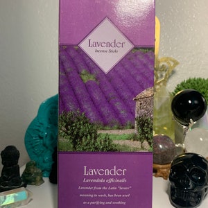Lavender Incense Sticks 8” - 9” • Meditation • Cleansing • Purifying • 20 incense sticks per box