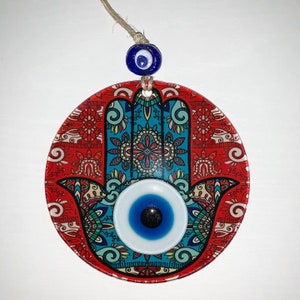 Glass Evil Eye/Hamsa Home Decoration• Blessings • Protection