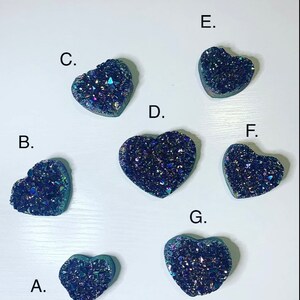 Amethyst Aura Druzy Hearts