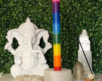 Chakra Balancing 10” Pillar Candle • Free incense included • Chakras •