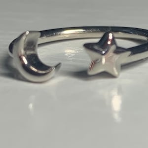 Moon and Stars Sterling Silver Ring