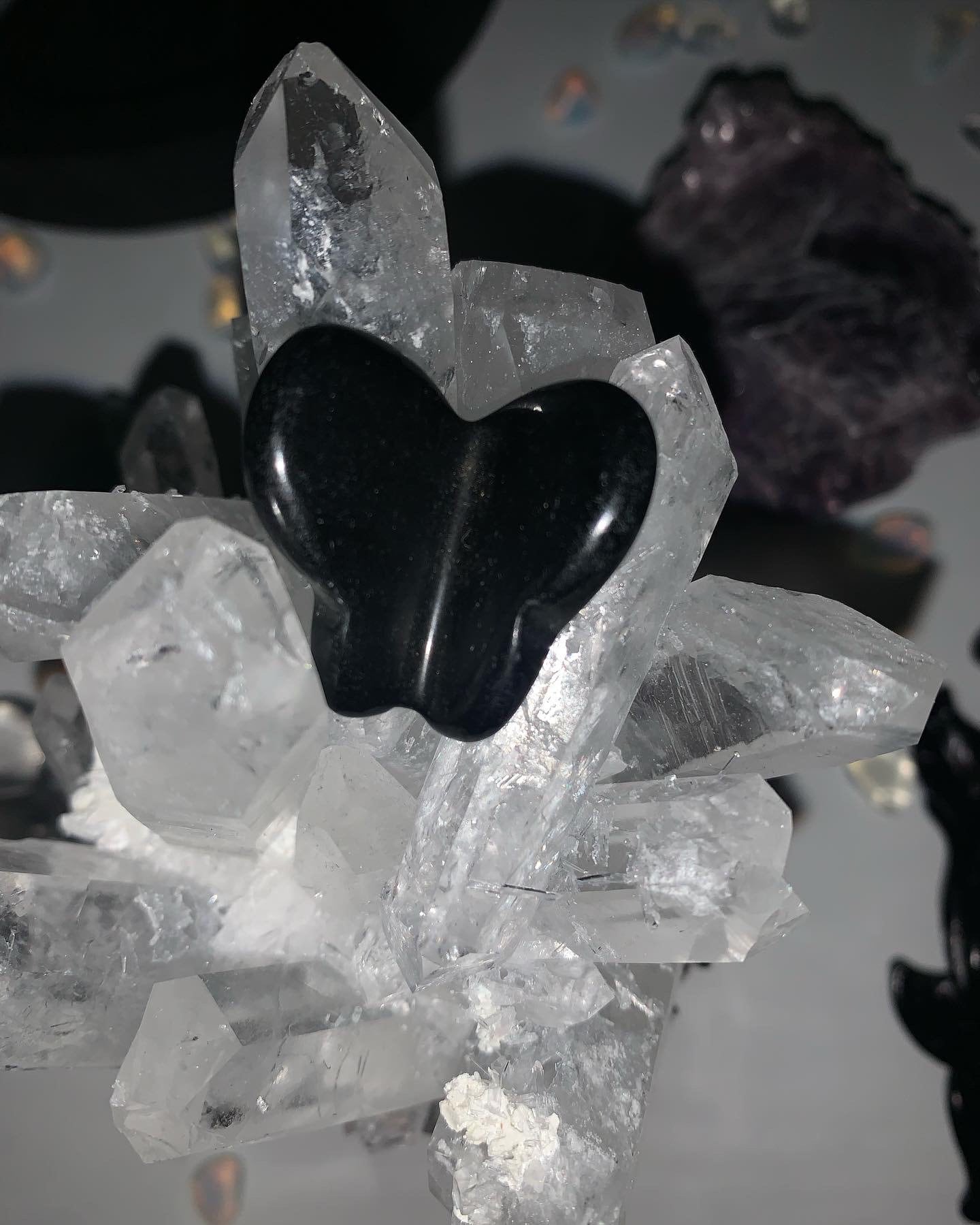 ミニバタフライ • 1” • ローズクォーツ • クリアクォーツ