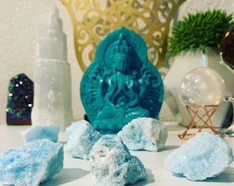 Blue Aragonite Raw Natural Crystals • Truth• Understanding• Nurturing• Great for Meditation •  Third-eye, Throat & Heart Chakra