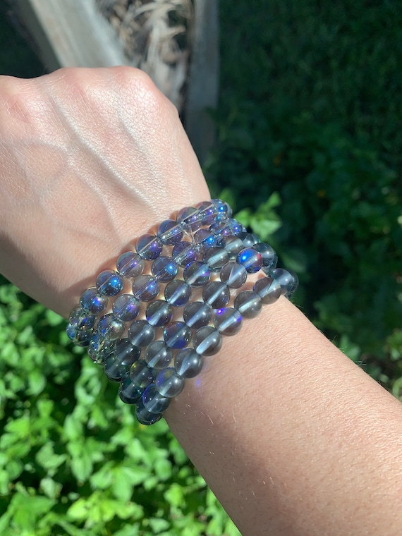 Bracelet de Cristal Aqua Aura- Yule - Ambre de nuit