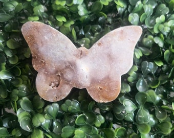 Pink Amethyst Butterfly Carving • Heart Chakra • Love • Peace • Serenity