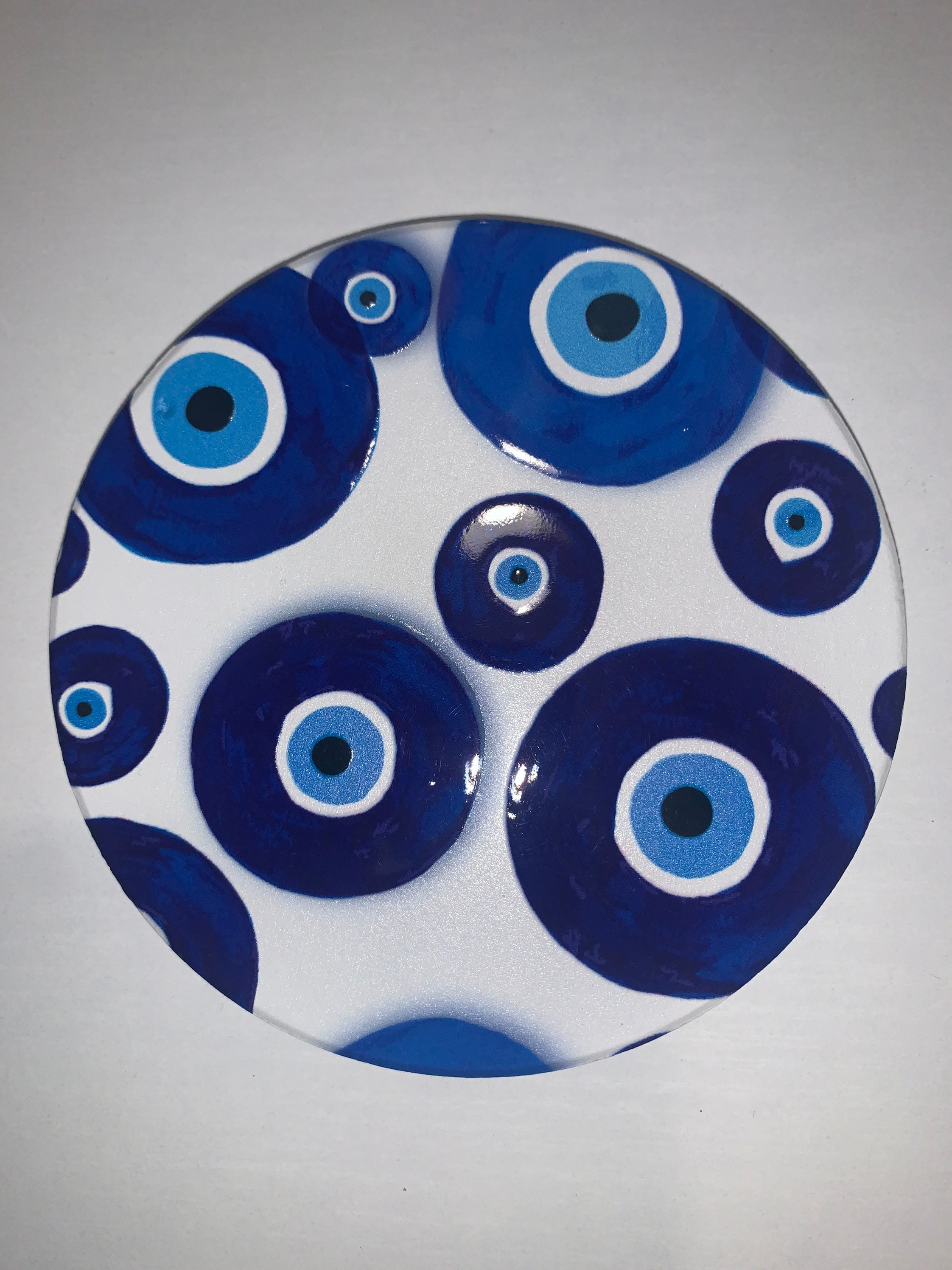 Conjunto de 4 coasters Evil Eye Coaster Set Protección Etsy