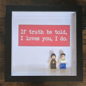 Lego inspired Gavin and Stacey minifigures framed art