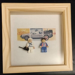 Lego inspired Back to the Future minifigure framed art