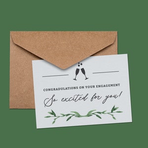 Printable Engaged Excitement, Engagement Congratulations Card, Engagement Congrats Card, Wedding Planning, Engagement Card