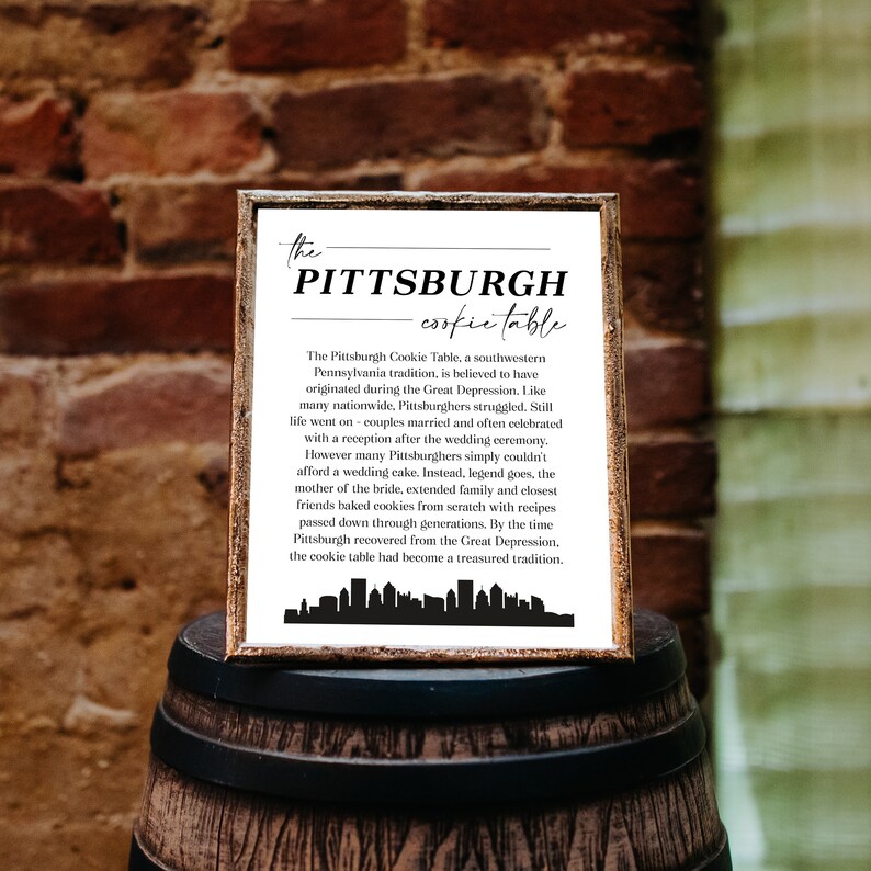 Editable Cookie Table Sign - Wedding Sign - Pittsburgh - Printable ...