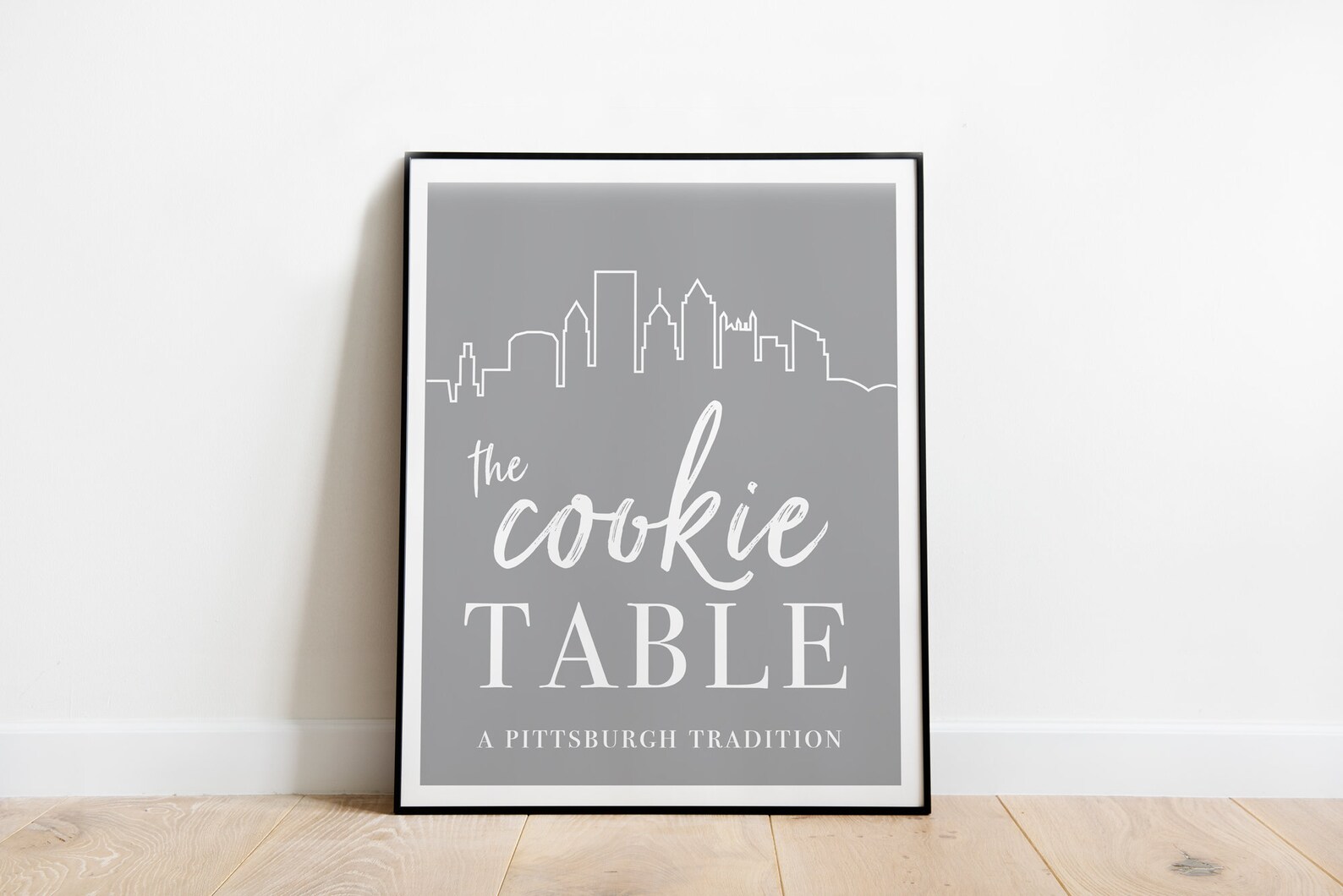 Cookie Table - Wedding Sign - Gray Background White City Outline - Etsy