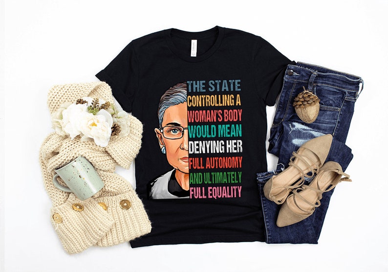 Ruth Bader Ginsburg T Shirt Gift, 1973 Womens Right To Choose Notorious RBG Gift Shirt, Pro Choice Feminist Tee My Body My Choice My Uterus 