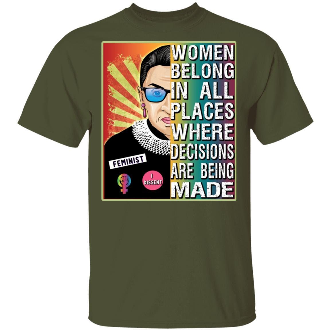 Image of Ruth Bader Ginsburg T-Shirt | Notorious Rbg Shirt Women Belong in All Places Gift