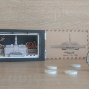 Chernobyl Pripyat Ucraina opera d'arte in miniatura di carta pop-up fatta a mano con cartoline 3D da viaggio kirigami modello di carta in miniatura