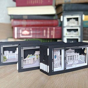 Gepmany Berlin Pop-up postcards 3D postcards. Pop-up card "TRAVEL". Set of 4 pop-up cards. Postcard for memory. Postcard with envelope.