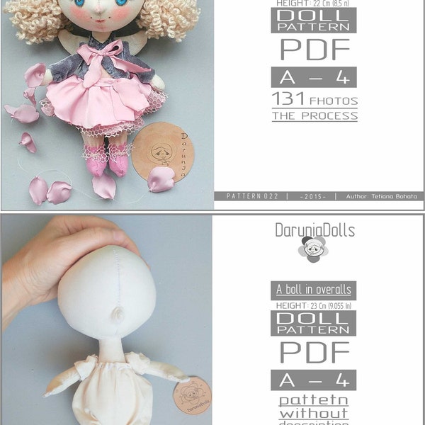 Una muñeca es un regalo hecho a mano. Princesa de las Rosas. Archivos PDF 2 patrones de muñecos textiles.