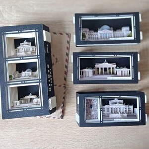 Cartes postales pop-up Gepmany Berlin Cartes postales 3D. Carte pop-up "VOYAGE". Lot de 4 cartes pop-up. Carte postale pour la mémoire. Carte postale avec enveloppe.