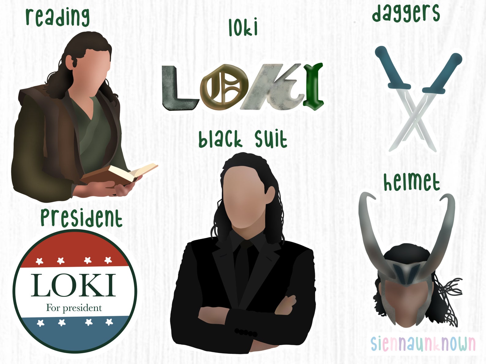 Loki Sticker pack Loki Stickers Loki Die-cut Stickers | Etsy