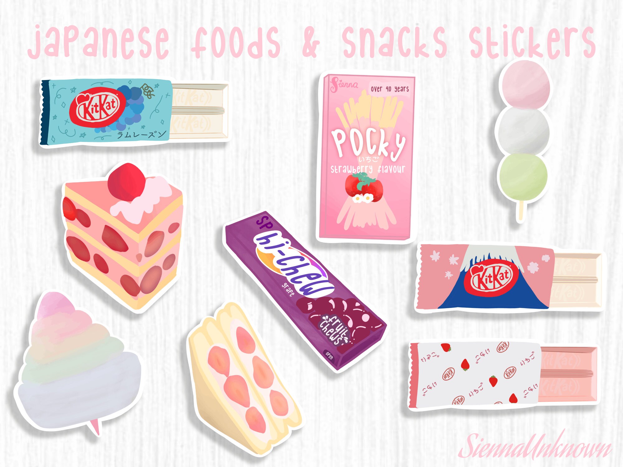 japanese snack stickers asian snack sticker cakes kitkat etsy australia