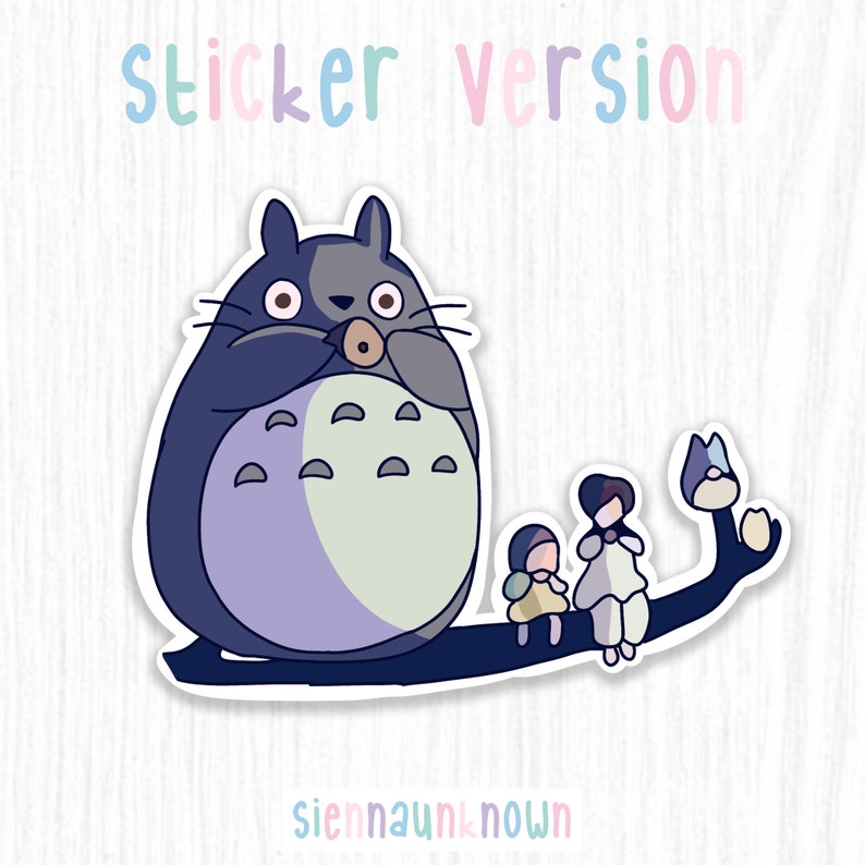 totoro studio ghibli art print sticker schattige japanse etsy