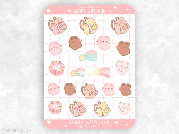 Happy Day Sticker Sheet | cute stickers, adorable stationery, journaling,  bujo, penpal, deco