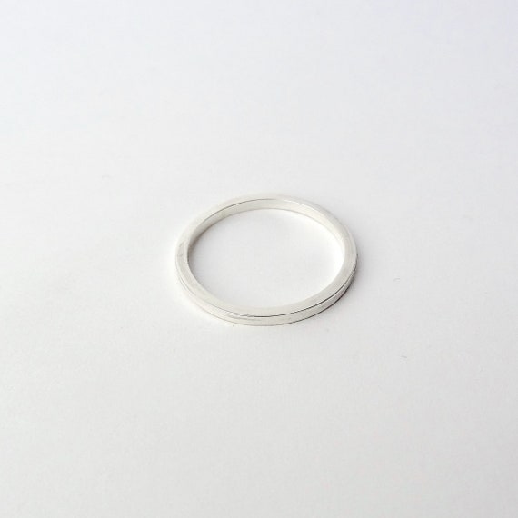 Schlichter Ring Aus Silber Vierkant Profil Etsy
