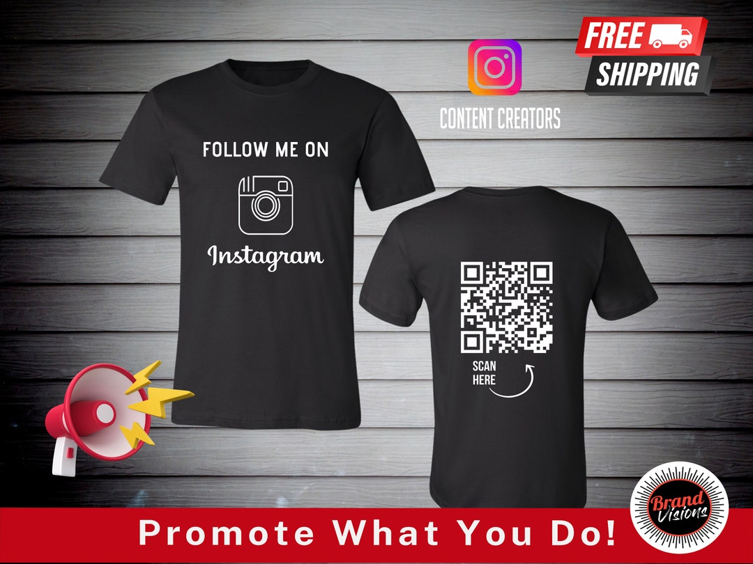 Camiseta con código QR de Instagram: camiseta promocional para