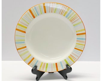 Laurie Gates Ware Yellow Salad 9.5" Plate Vegetables & Polka Dots 