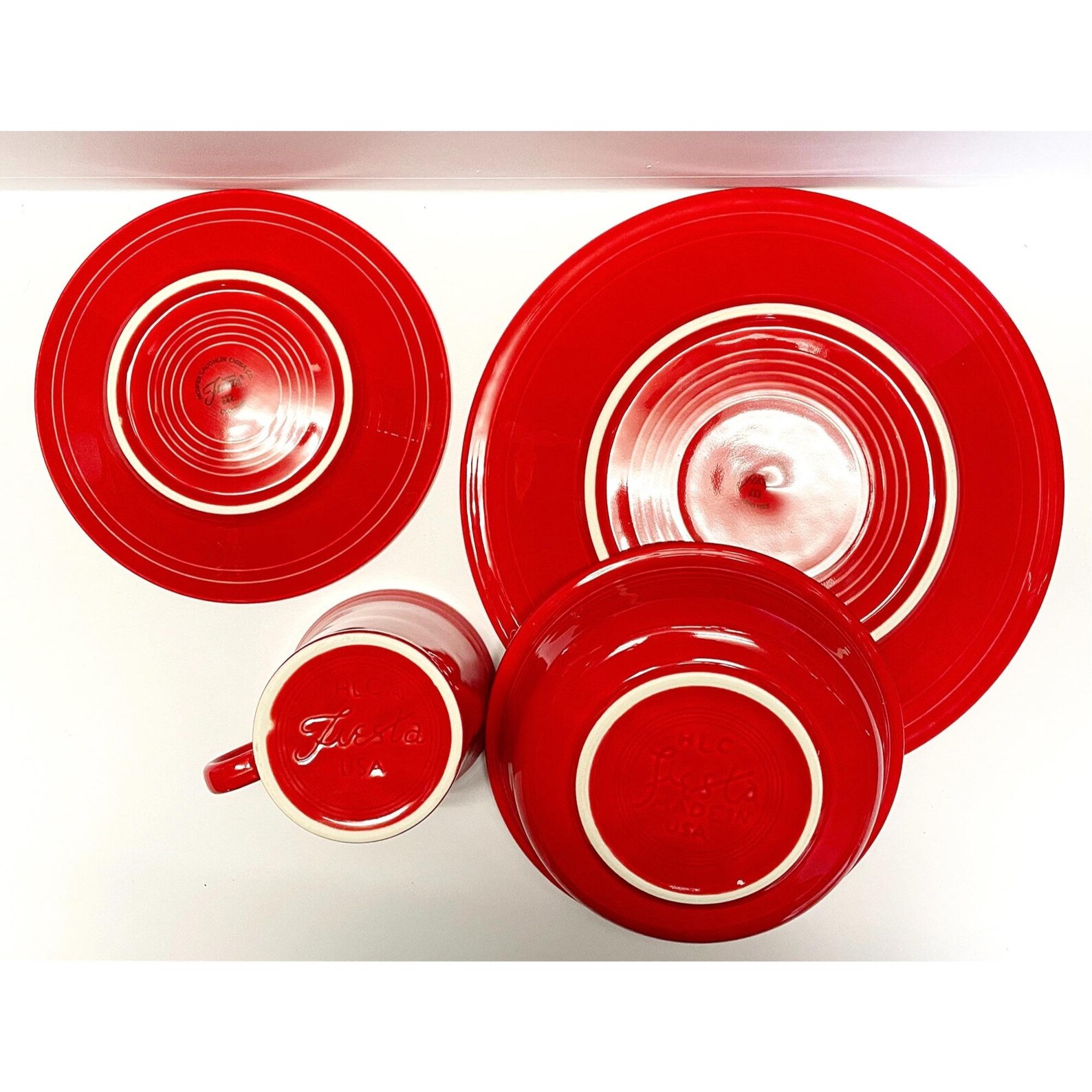 Post 86 Scarlet Red Fiestaware Place Setting Etsy