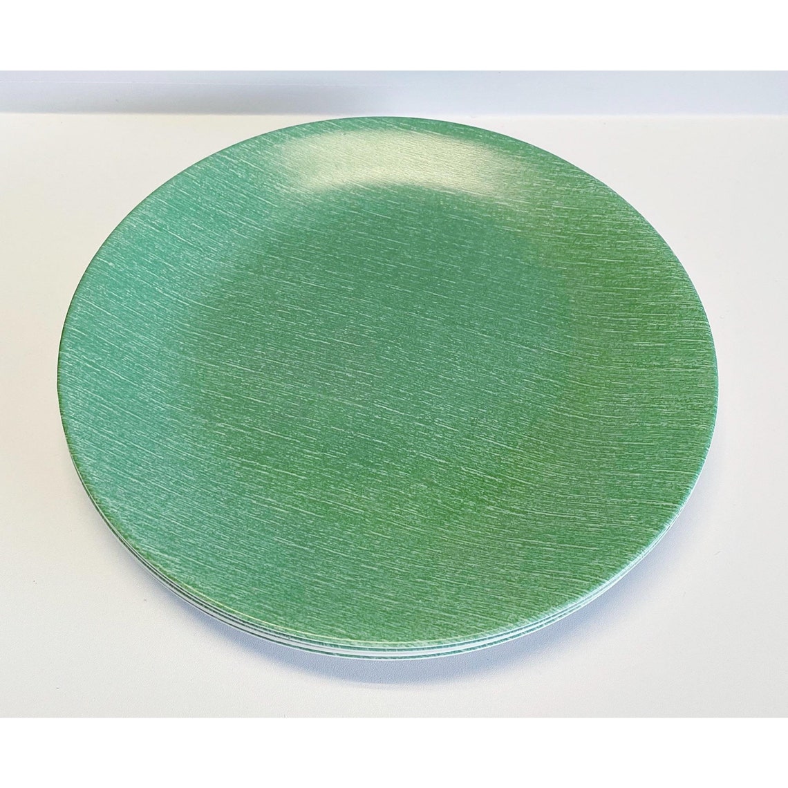 Set of 5 Corelle Green Linen Dinner Plates Etsy