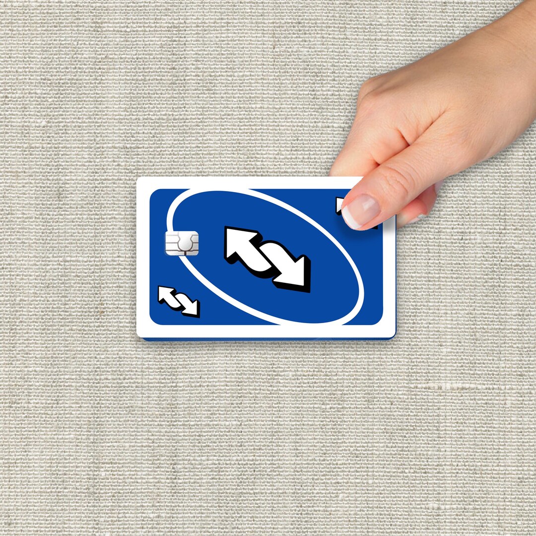 Blue Reverse UNO Card Sticker Decal | Credit Debit Card Skin Wrap ...