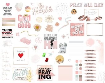 Faith Stickers: digitale planner, bijbeljournaal (goodnotes/vooraf bijgesneden)