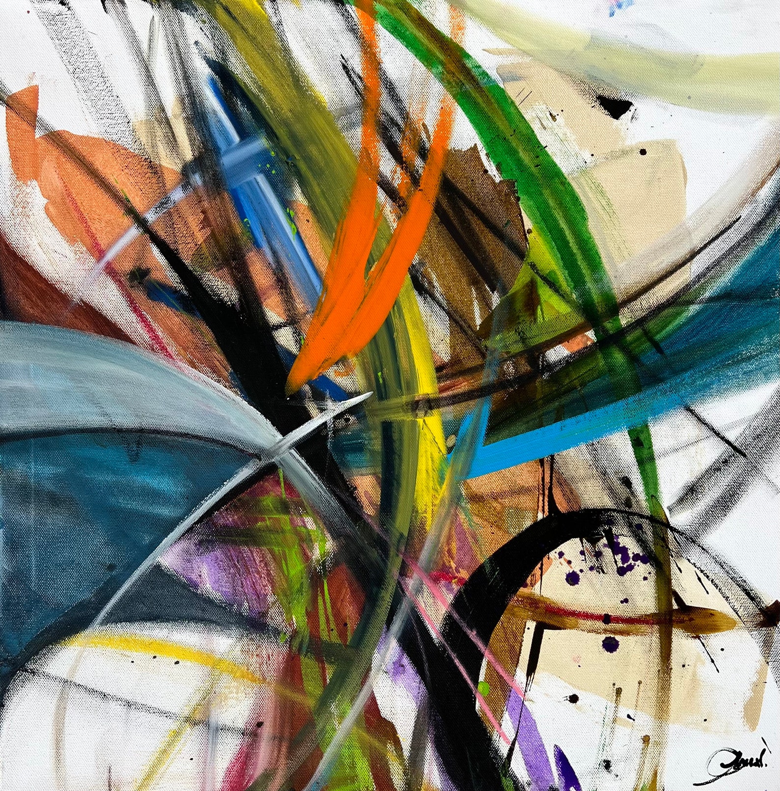 Small Abstract Painting on Canvas - Time Shrinks - Art for the Living ...