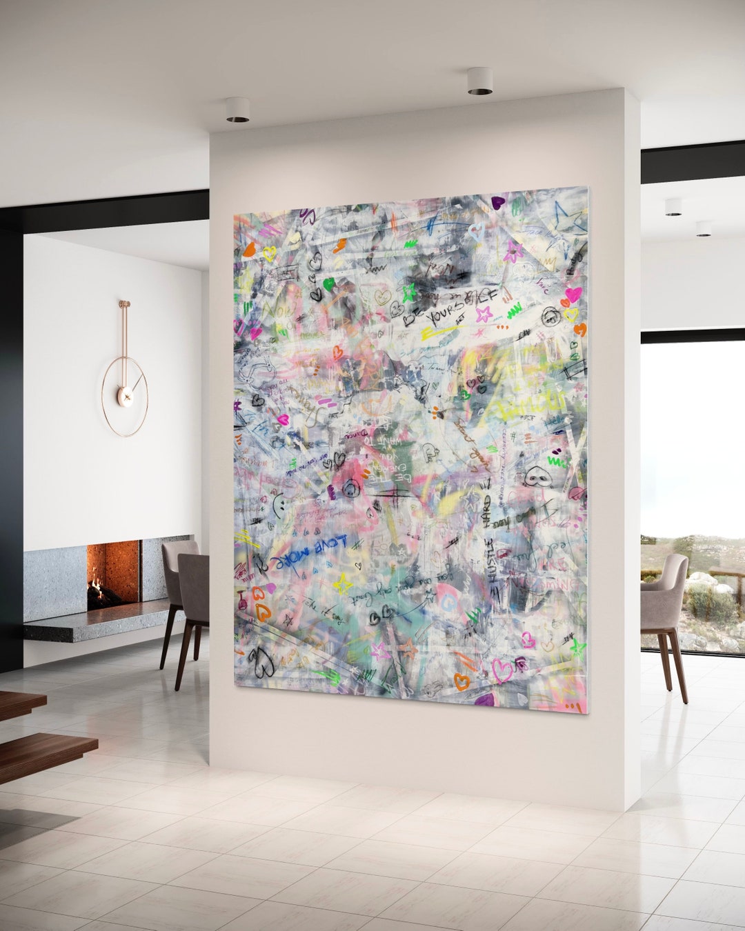 Huge Abstract Painting on Canvas, XXL Modern Art, Extra Large Painting Hashtag Etsy