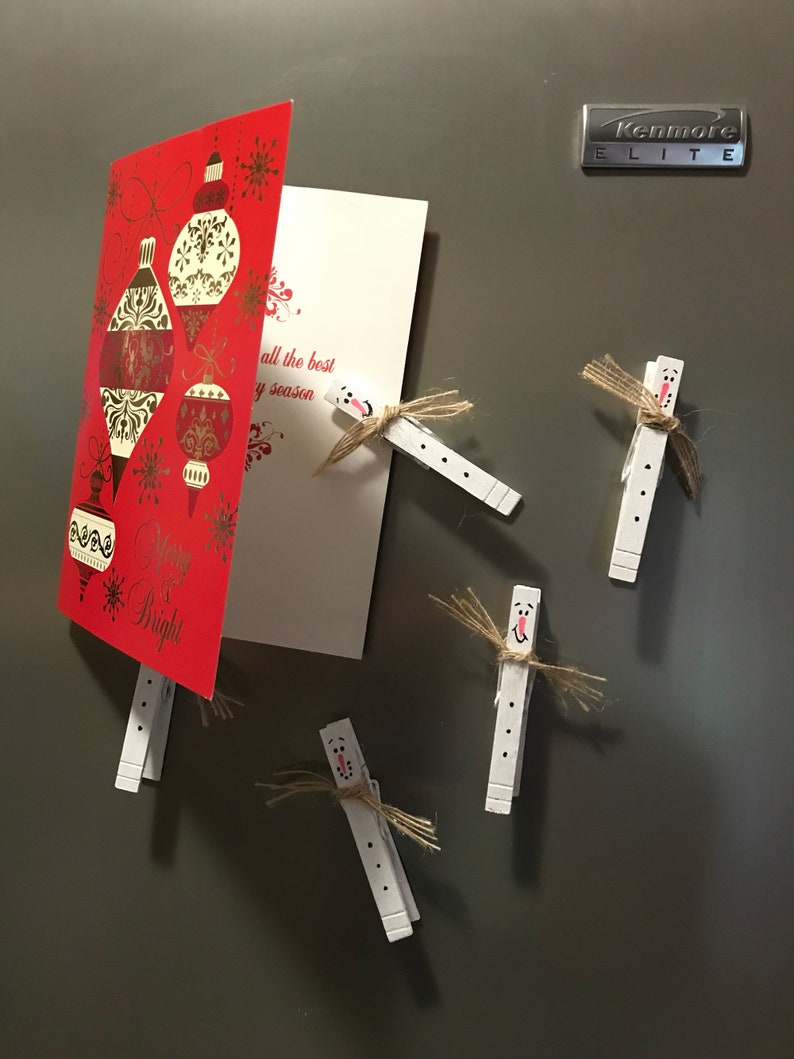 Snowman Clothespin Magnets