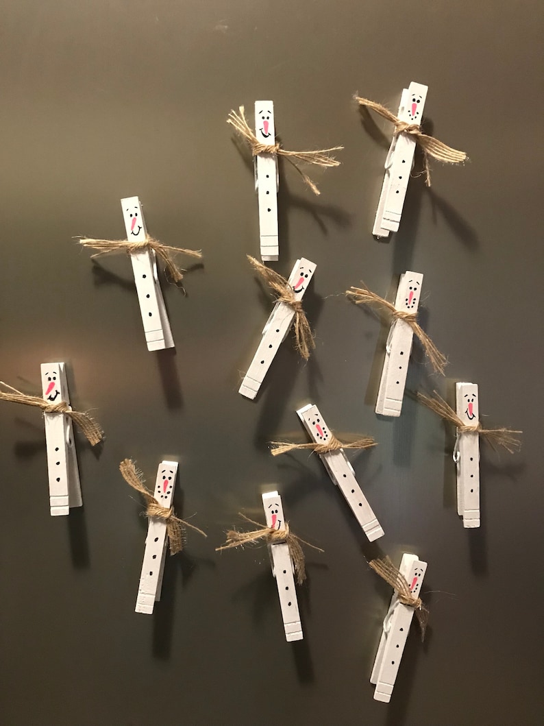Snowman Clothespin Magnets