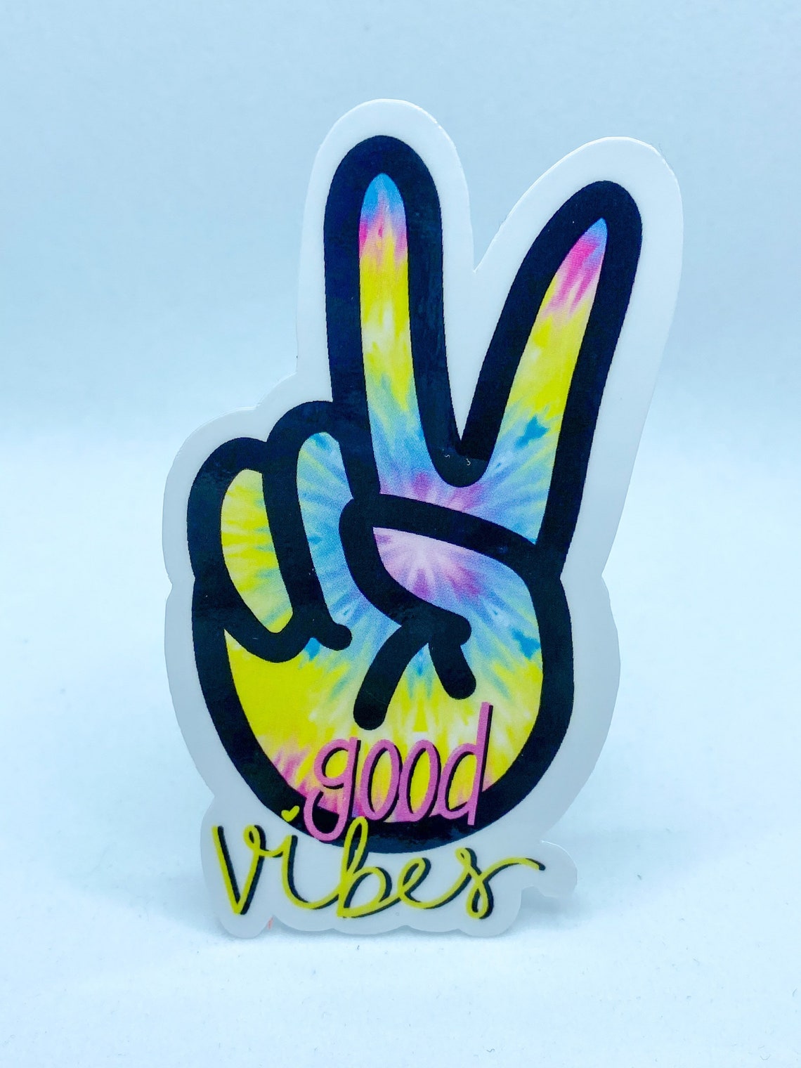Good Vibes Tie Dye Peace Sticker Etsy