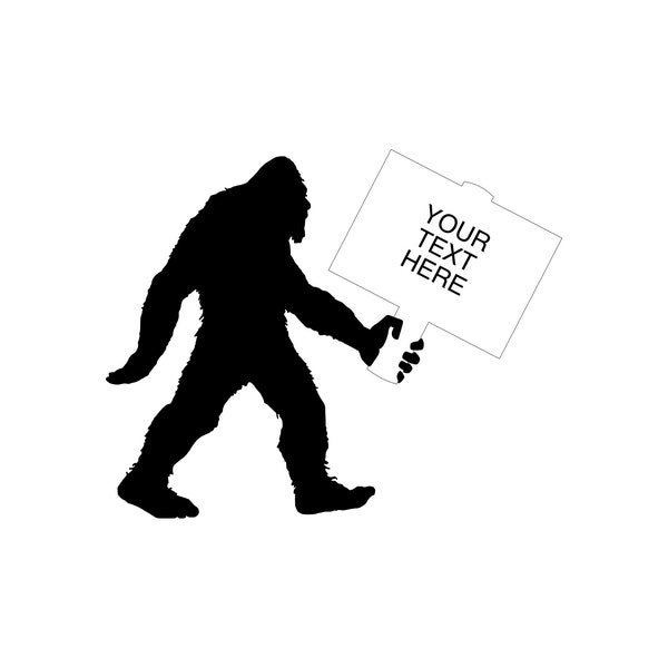 Sasquatch (Bigfoot) Holding a Picket Sign SVG File
