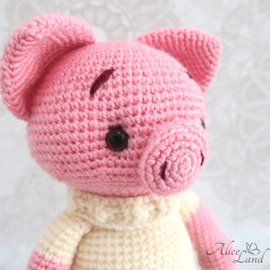 Crochet pig, amigurumi pig, baby pig doll, knitted pig, baby boy pig, dig doll, pigy boy, handmade pig doll, pink pig boy