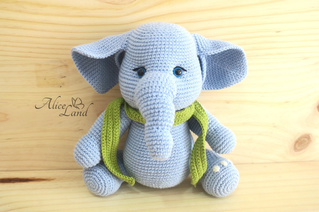 Crocher Elephant Amigurumi Elephant Crochet Blue Elephant - Etsy