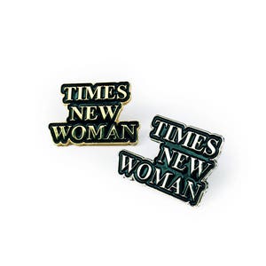 Times New Woman Silver Enamel Pin image 4