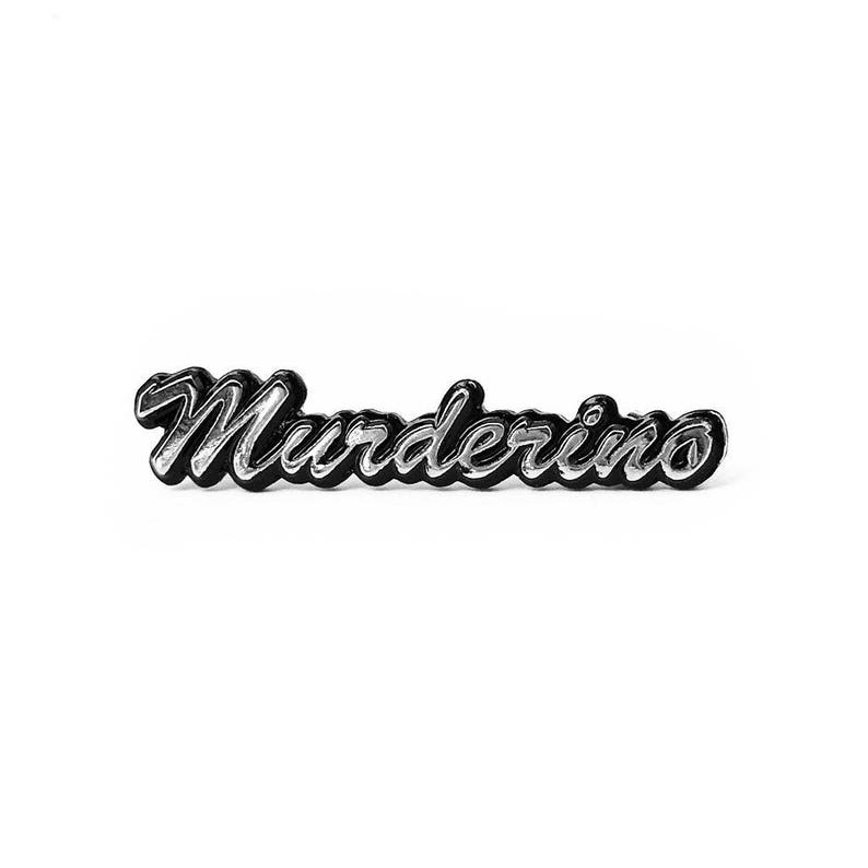 Murderino Die Cast Silver Enamel Pin image 1