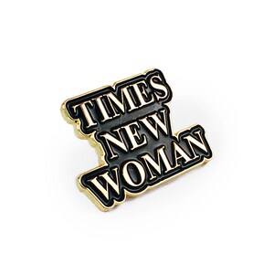 Times New Woman Gold Enamel Pin image 2