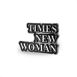 Times New Woman Silver Enamel Pin image 1