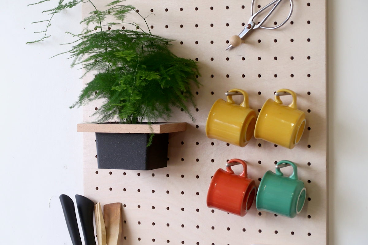 Suspended Flower Pot Pegboard Wall Accessory Etsy Australia