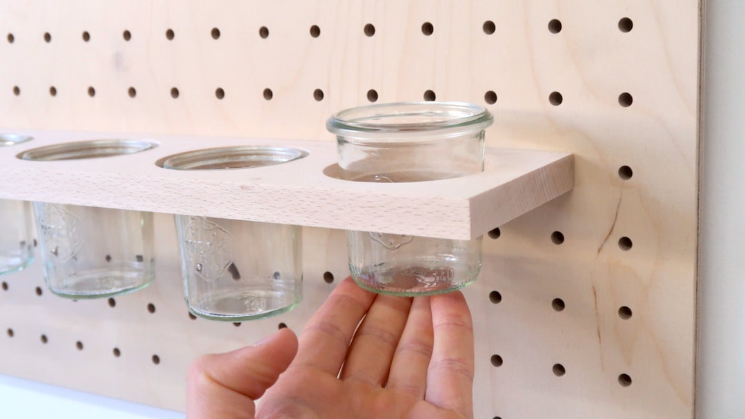 Pegboard Glass Cups and Jars Holder Kitchen Crafts Organizer Etsy