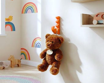 Orange HOOK : Colorful & Sturdy coat hooks for the house, Minimalist Montessori style - children room, schools