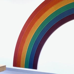 Giant rainbow pegboard colourful wall shelf image 2