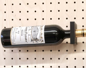 Wine bottle holder for Pegboard